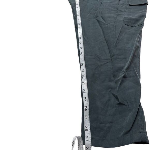 Nine West Teal Gray Tapered Leg Casual Cargo Pants w Self Tie Waist Womens XL - Picture 8 of 10